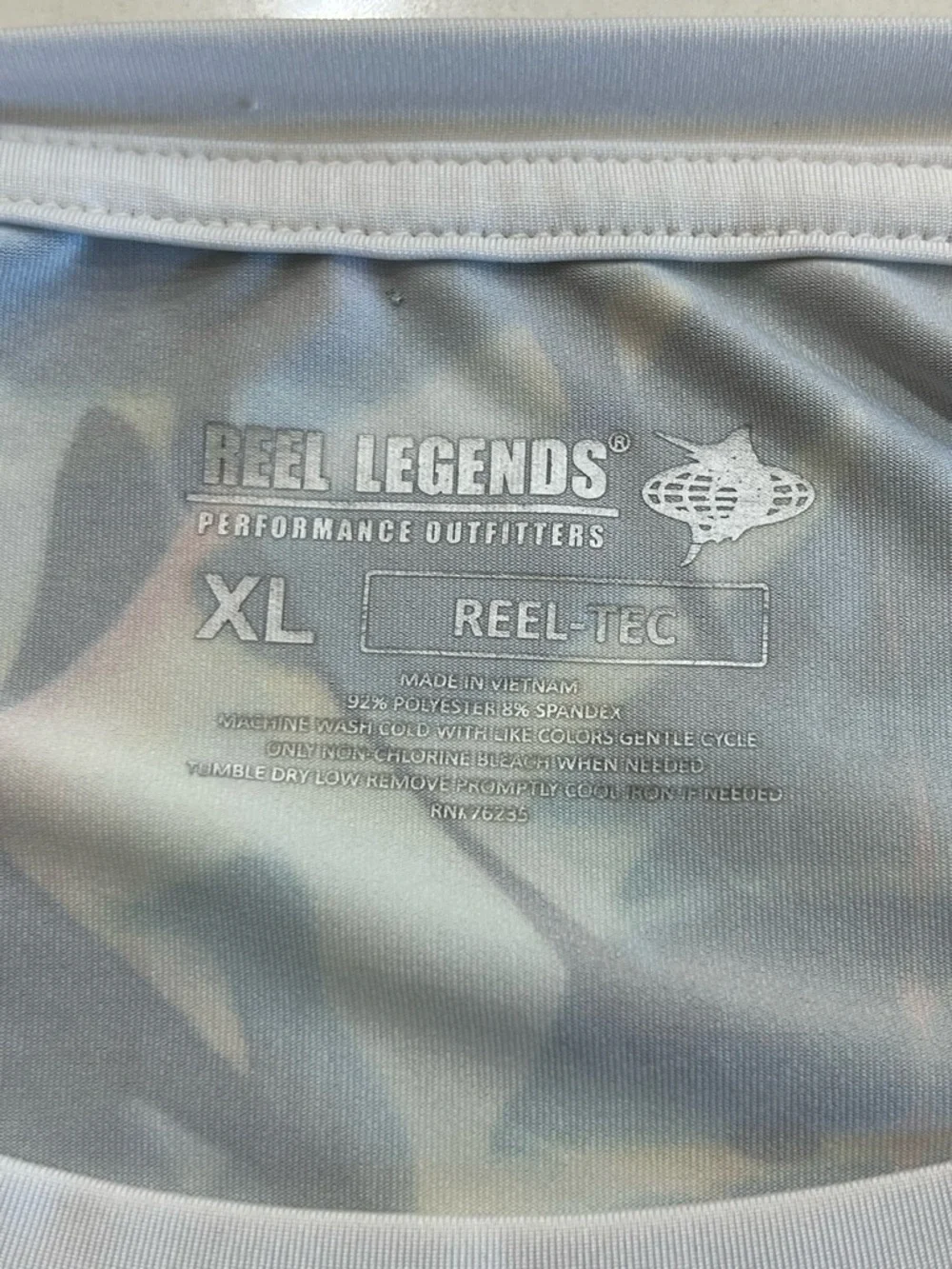 Reel Legends Reel-Tec Tropical Leaf Print Performance Top XL - Picture 3 of 5